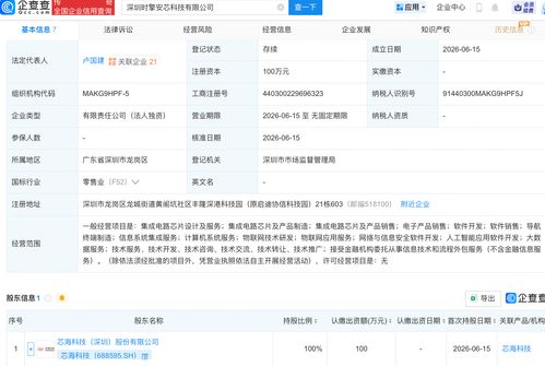 芯海科技成立新公司，布局人工智能與集成電路芯片業務